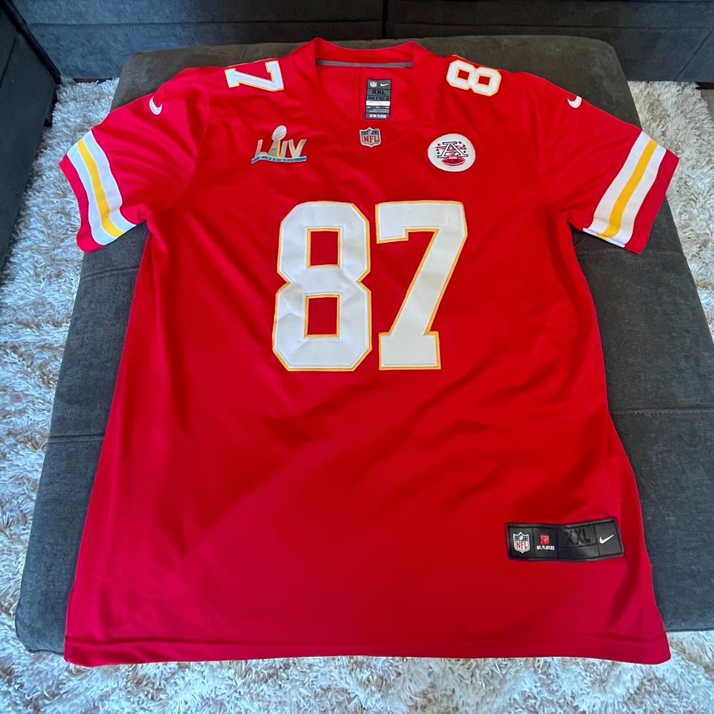 Men's Nike Travis Kelce Red Kansas City Chiefs Super Bowl LV